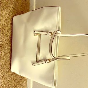 Over size white tote bag